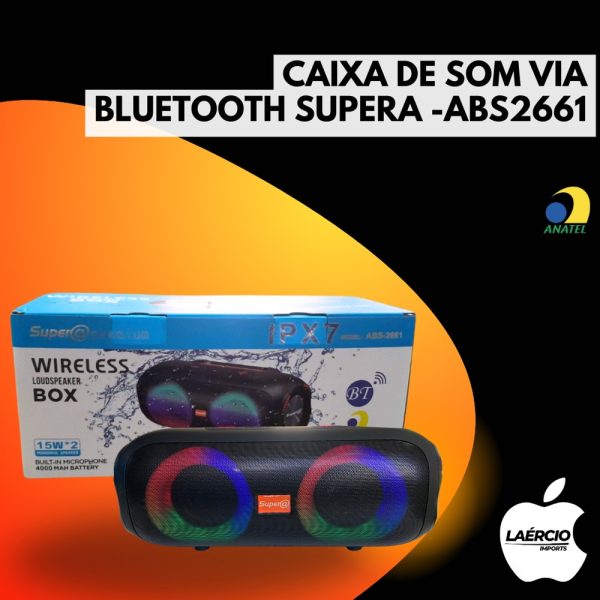 CAIXA DE SOM VIA BLUETOOTH SUPERA -ABS2661